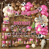 Fexivo cowgirl banner backdrop for a photo-ready party setup