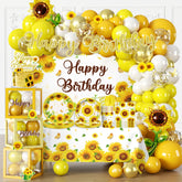 Fexivo sunflower birthday backdrop creates a sunny party focal point