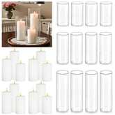 FFUW 24-pcs white pillar candles for elegant, timeless ambiance