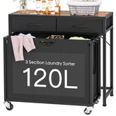 FGNTWP laundry sorter with 3-section pullout bags for organized sorting