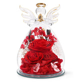FIACO Forever Rose in Glass Angel Dome with a long-lasting bloom for timeless gifting.