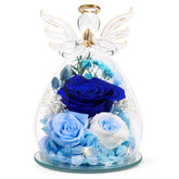 FIACO preserved rose in glass angel figurine for lasting gift appeal