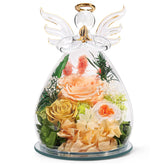 Fiaco preserved rose in glass angel, timeless keepsake for mom