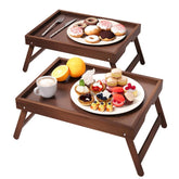 Fibogollo bamboo bed tray with folding legs offers a stable breakfast in bed.