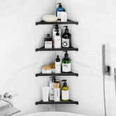 Fikoksol triangle corner shelf fits snugly in the shower for space saving.