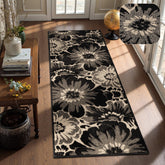 Findosom floral high-low textured hallway runner adds depth to entryways.