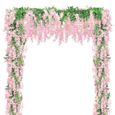 Findosom Wisteria garland pink petals for elegant 36ft decor
