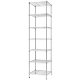 Finnhomy heavy-duty seven-tier chrome shelving for versatile storage.