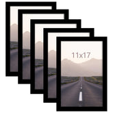 Fisnish 11x17 frame set front view highlights large poster visibility with a sleek black finish