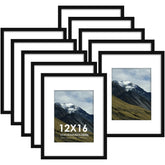Fisnish 12x16 frame set in MDF wood ready for durable wall display.