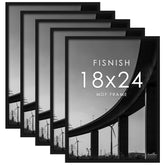 Fisnish 18x24 frame front view with black finish, ideal for posters.