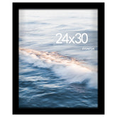 Fisnish 24x30 poster frame front view in black for clear edge-to-edge artwork display.