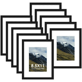 Fisnish 8.5x11 black frame with wall-mat display for gallery walls.