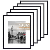 Fixwal 16x20 frame set of 6 with black border for stylish wall gallery displays