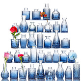 Fixwal 36 blue bud vases side view for elegant centerpieces and versatile decor.