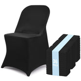 Fixwal folding-chair-cover pack in black for a sleek event look.