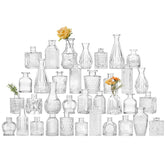 Fixwal 36-piece bud vase set with varied shapes for unique centerpieces.