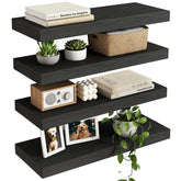 Fixwal black floating shelves with invisible brackets for a clean display