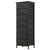 Fixwal Black Tall Skinny Dresser in a bedroom corner provides organized storage.