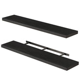 Fixwal front view shelf highlights the black woodgrain finish for stylish decor display.