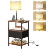 Fixwal nightstand with lamp attached for cozy bedside lighting.