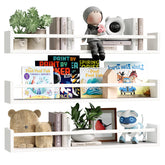 Fixwal nursery book shelves 3-pack in white for wall display.