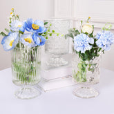 Fixwal vases set of 3 embossed-base design for elegant wedding centerpieces.