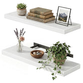 Fixwal white 22-inch wall-mounted shelves for clean, space-saving storage.