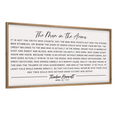 Flangairy The Man In The Arena wall art framed for a focused workspace