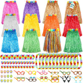 Flareyer 84 Pcs Hawaiian Luau Set provides complete tropical decor for parties.