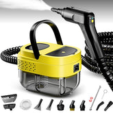Flgocexs steam cleaner demonstrates rapid heat-up for quick cleaning tasks.