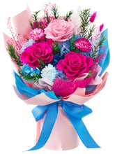 Flomoon blue preserved-flowers bouquet shown as a long-lasting home decor centerpiece.