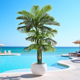 FloraFairy 6ft triple golden cane palm tree with lifelike fronds for tropical ambience.