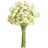 Floroom Ranunculus artificial flowers with green stems for DIY bouquets and centerpieces