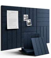 Fluxynara six-pack felt tiles arranged into a custom bulletin board for home or office.