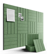 Fluxynara large moss green bulletin board layout with modular tiles for flexible organization.