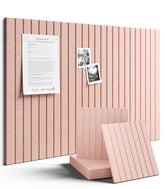 Fluxynara bulletin board tiles arranged on wall for six-tile custom layout.