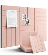 Fluxynara pink bulletin tiles arranged in a six-tile layout for organized workspace