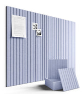 Fluxynara felt bulletin board tiles in soft periwinkle for modular wall display