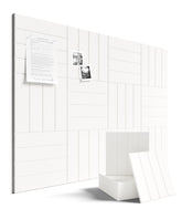 Fluxynara felt bulletin tiles arranged on wall forming a modular organizer.