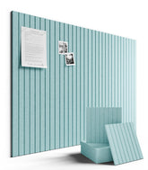 Fluxynara large felt bulletin board tiles arranged on wall for customizable display.