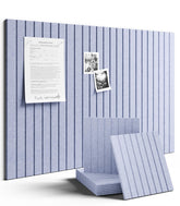 Fluxynara six-tile layout for a customizable bulletin board in a bright workspace.