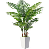 Flydeer 6ft artificial palm tree leaves close-up for realistic tropical decor