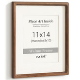 Flyjoe 11x14 walnut frame showing natural grain for wall or tabletop display.