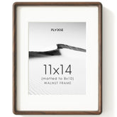 FLYJOE 11x14 walnut frame front view emphasizes natural grain for elegant display
