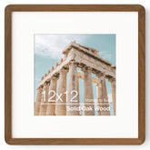 FLYJOE 12x12 oak frame showcases natural grain for warm decor.