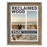 FLYJOE Rustic 11x14 frame in reclaimed barnwood with warm grain and rustic charm.
