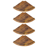 FNBAR Corner Shelf four-piece assembly view with rustic wood finish.