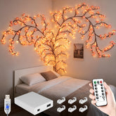 FNHMSL Cherry Enchanted Willow Vine Light 4ft mounted on wall for warm ambiance
