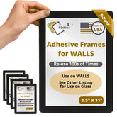 Fodeez adhesive wall frame on wall enabling quick display updates